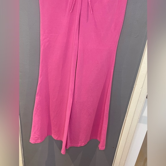 Pink Drawstring Ruched Flare Leg Pants - Picture 7 of 7